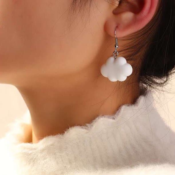 Boucles d’oreilles pendantes en forme de nuages