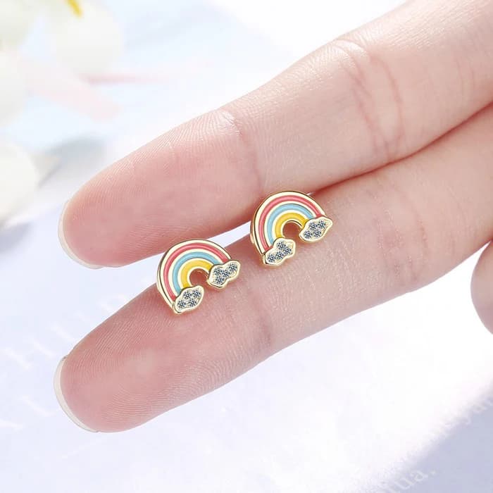 Boucles d’oreilles arc en ciel pour petite fille