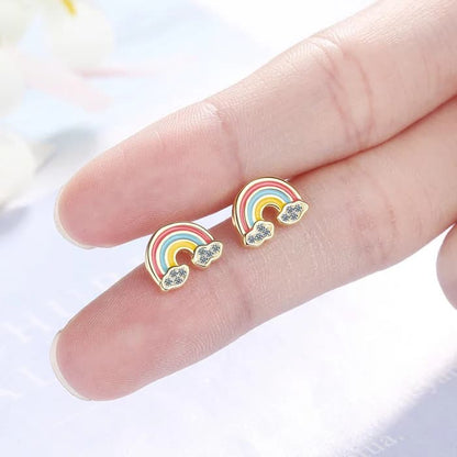 Boucles d’oreilles arc en ciel pour petite fille