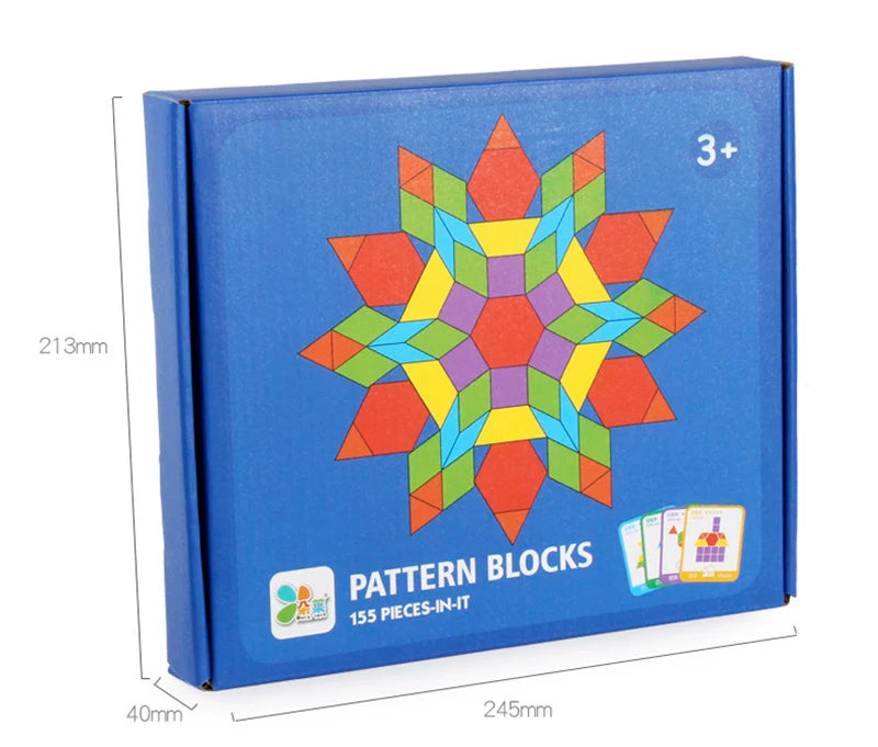 Jeux Montessori Puzzle en bois pour apprendre les formes pour enfants 155pcs