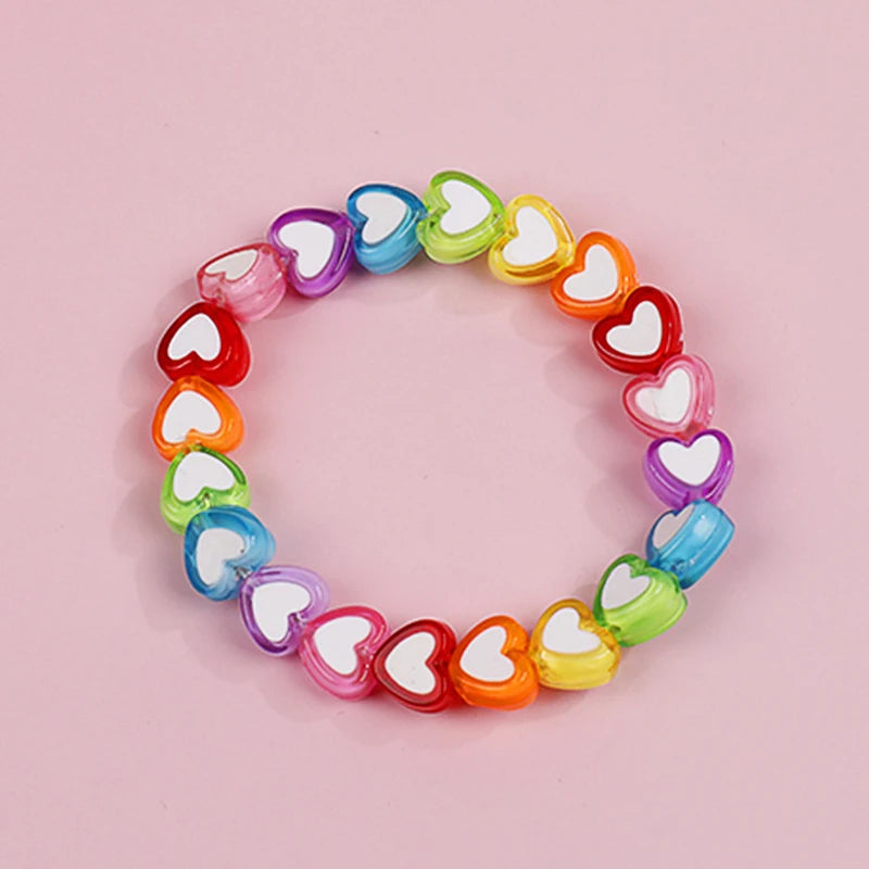 Bracelet multicolore en forme d’étoile et de coeur