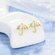 Boucles d’oreilles parapluie doré pour petite fille