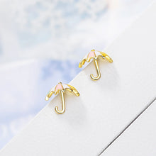 Boucles d’oreilles parapluie doré pour petite fille