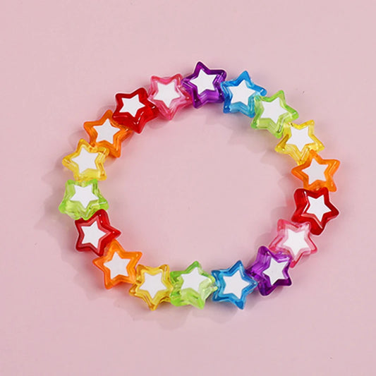 Bracelet multicolore en forme d’étoile et de coeur