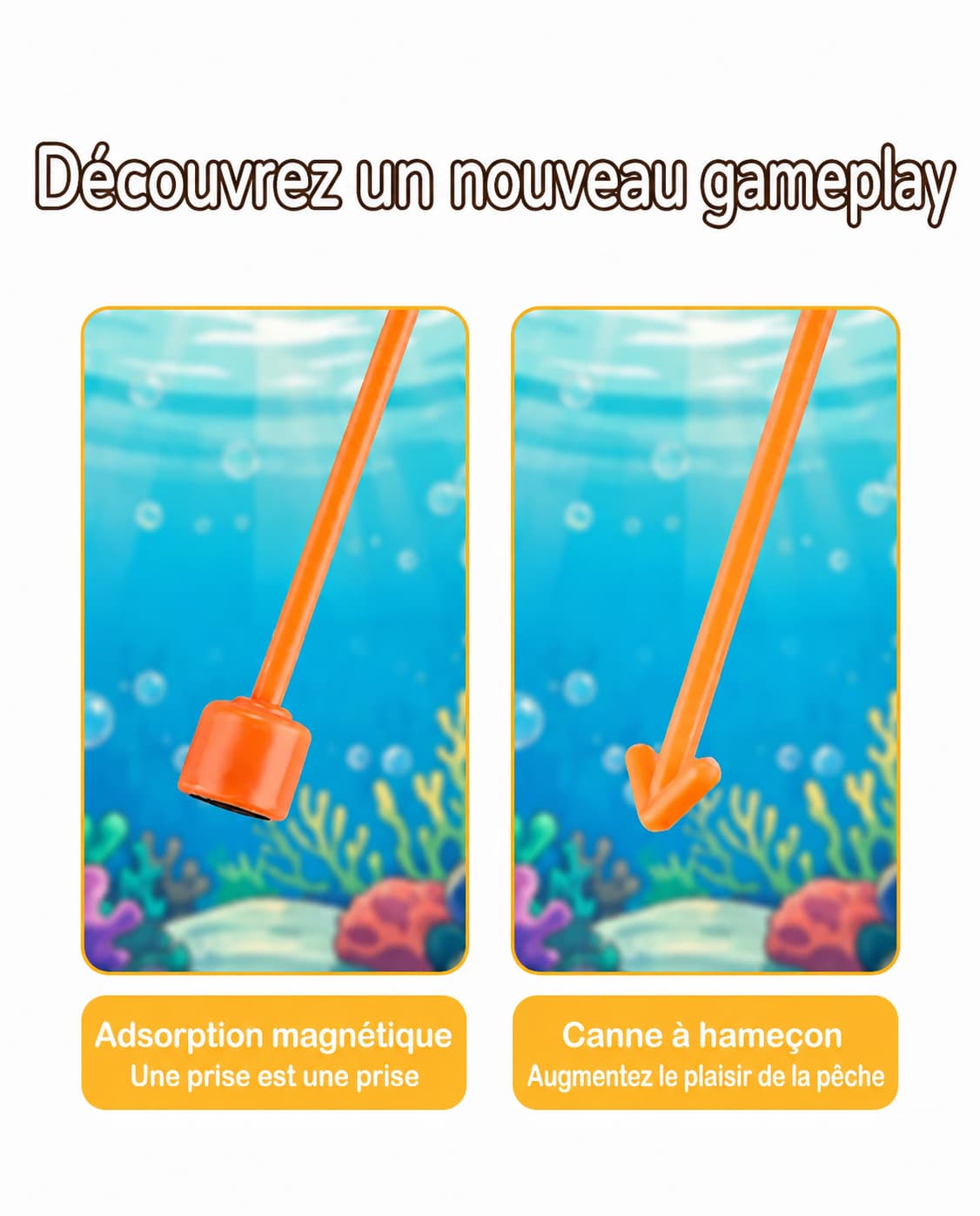 Jeu Montessori enfants dès 2 ans pêche magnétique animaux