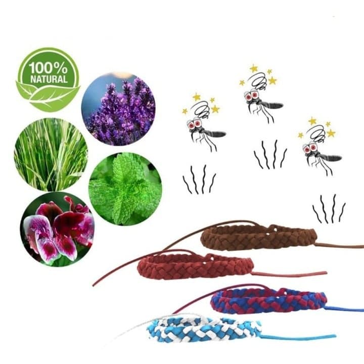 Lot de 12 bracelets anti-moustiques pour enfant