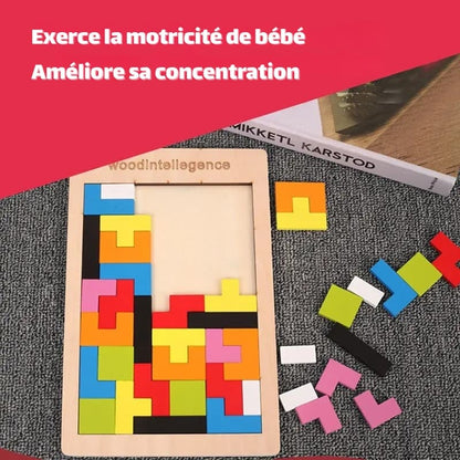 Puzzle en bois 3D coloré