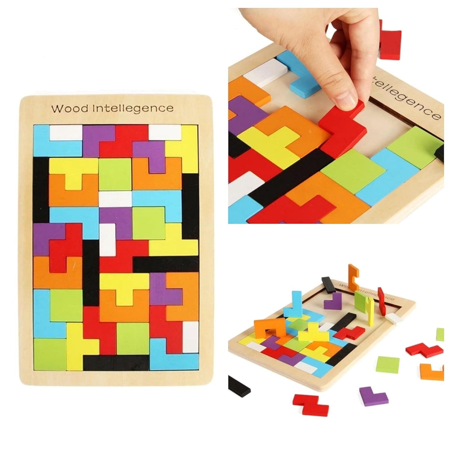 Puzzle en bois 3D coloré