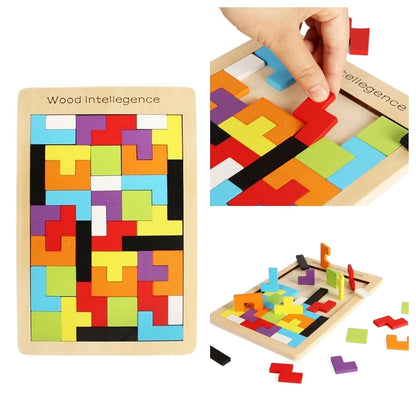 Puzzle en bois 3D coloré