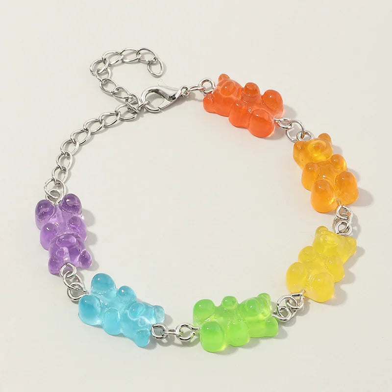 Bracelet en bonbon arc-en-ciel pour fille