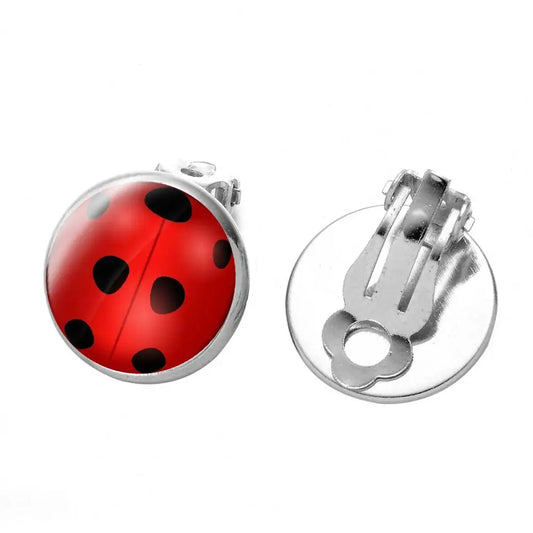 Boucle d’oreille à clip fille à motif Ladybug