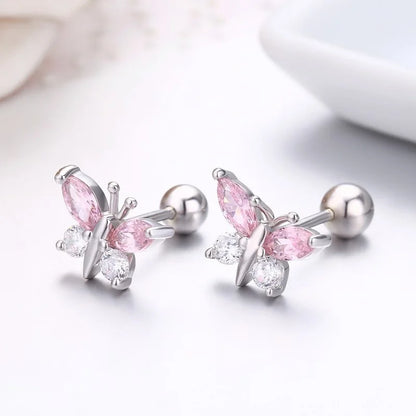 Boucles d’oreilles papillon en argent sterling 925
