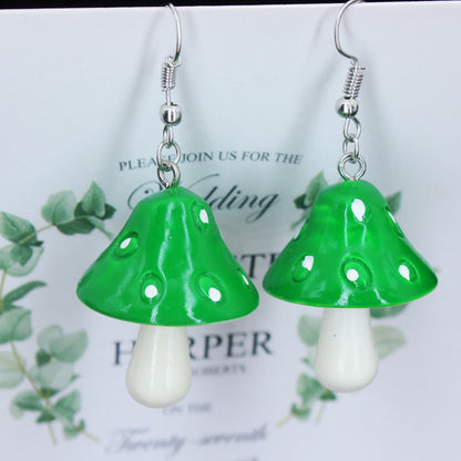 Boucle d’oreilles pendante en forme de champignon