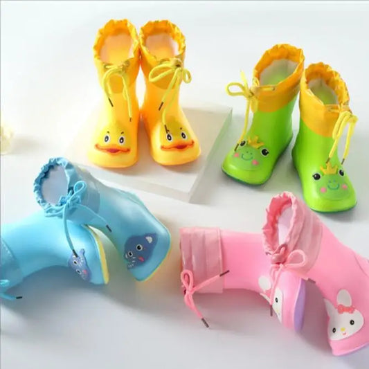 Bottes en caoutchouc souple à motifs animaux pour enfants