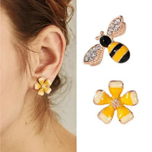 Boucles d’oreilles en forme d’abeille et fleur pour fille