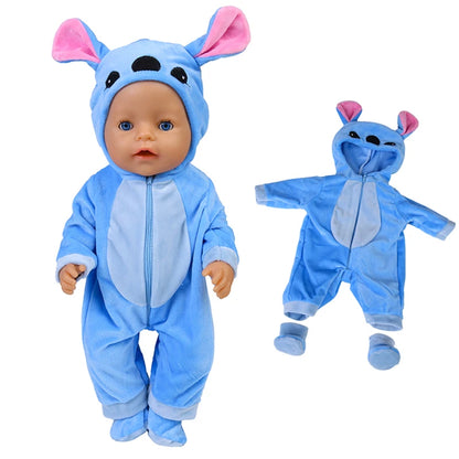 Vêtement pour poupée bébé 43 cm pyjama Stitch