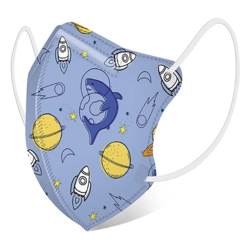 Masque en coton à motif animal pour enfant lot de 10 - filtre à 4 couches