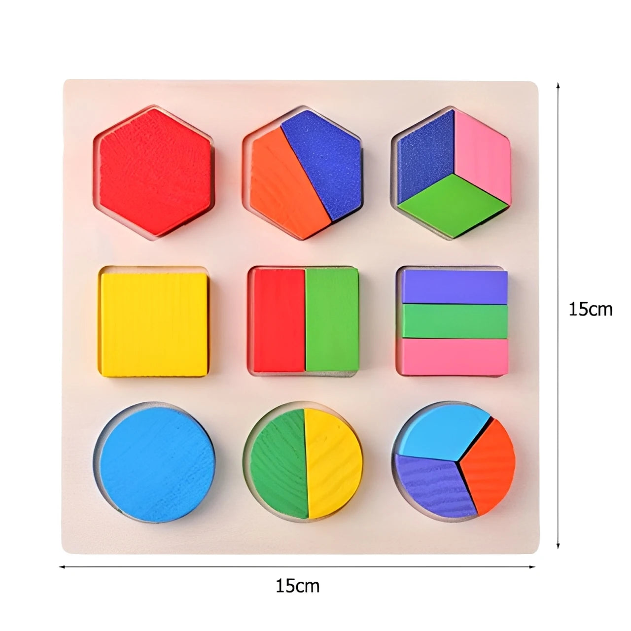 Puzzle en bois en forme géométrique