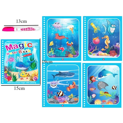 Livre Montessori de coloriage magique avec stylo à eau pour apprendre les couleurs