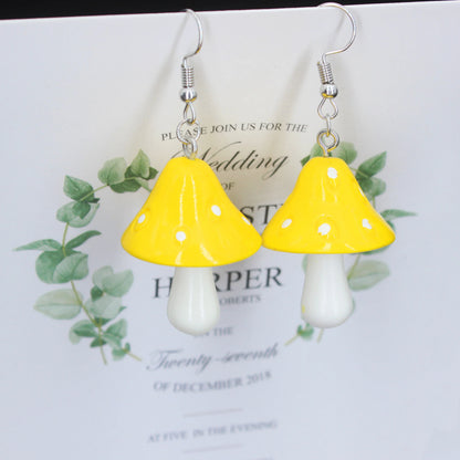 Boucle d’oreilles pendante en forme de champignon