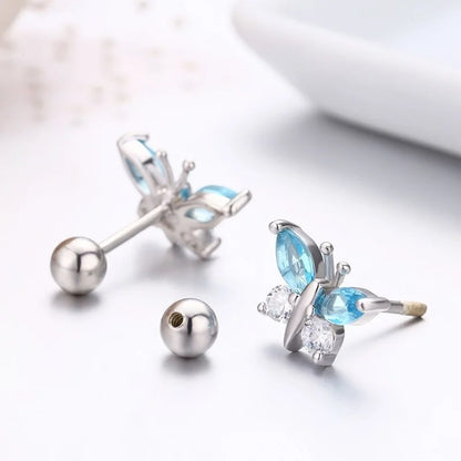 Boucles d’oreilles papillon en argent sterling 925