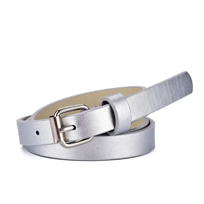 Ceinture en cuir à boucle carrée colorée