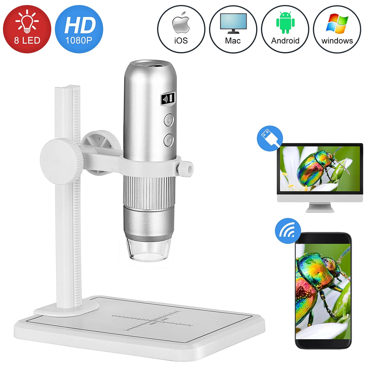 Microscope numérique avec caméra pour enfant
