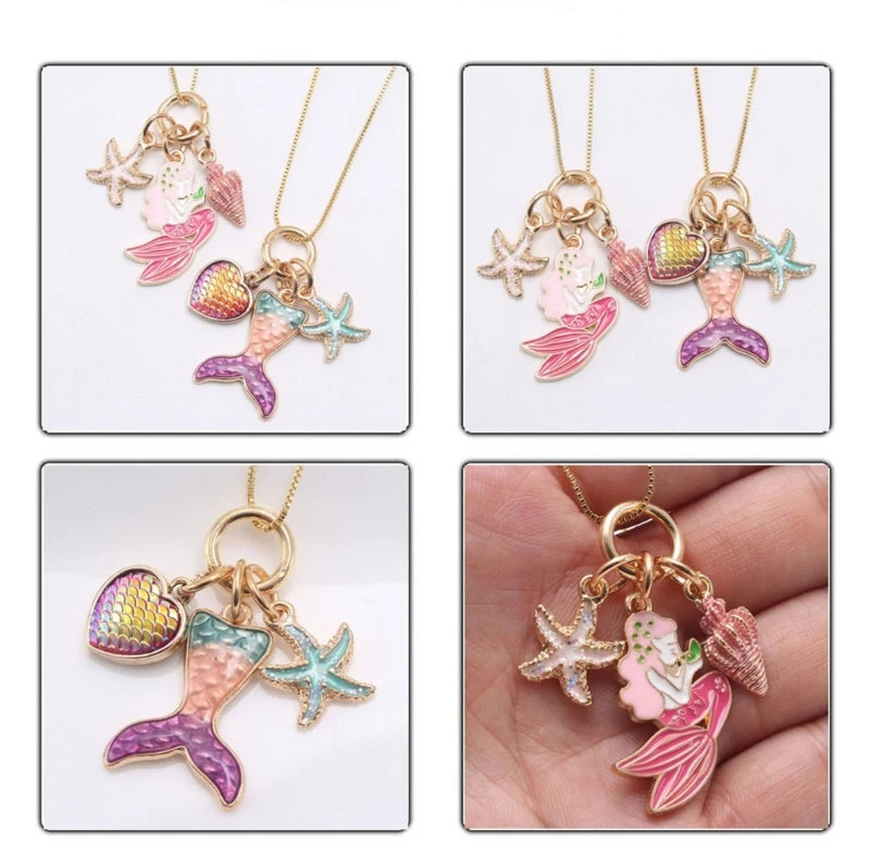 Collier à chaîne avec pendentif animaux marins