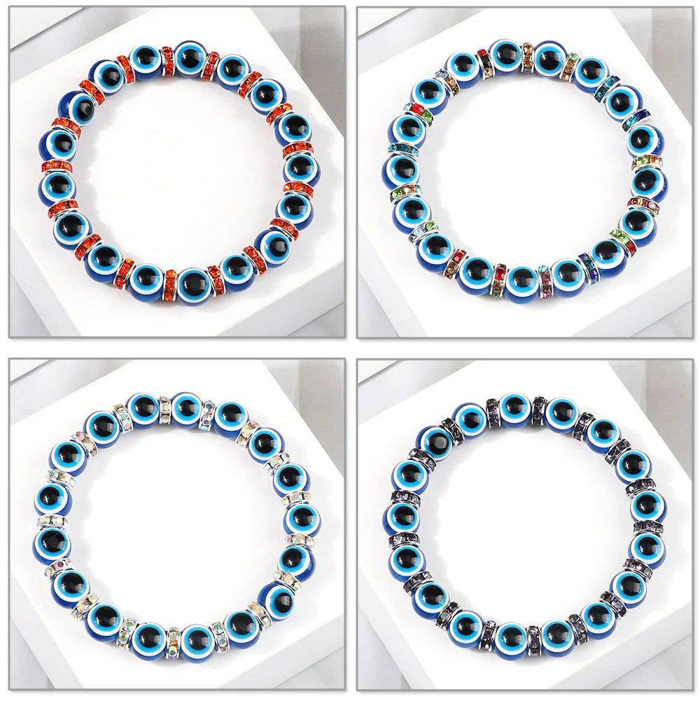 Bracelet perle en verre élastique pour enfant