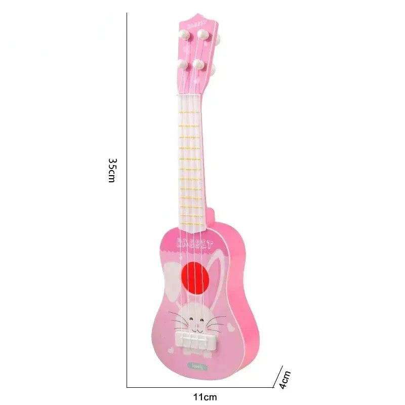 Mini guitare à 4 cordes motif dessin animé