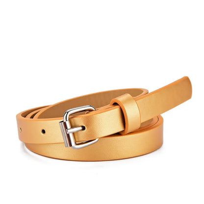 Ceinture en cuir à boucle carrée colorée