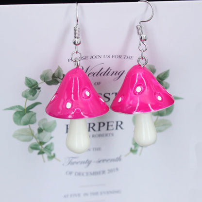 Boucle d’oreilles pendante en forme de champignon
