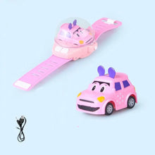 Voiture montre télécommandée rose pour enfants