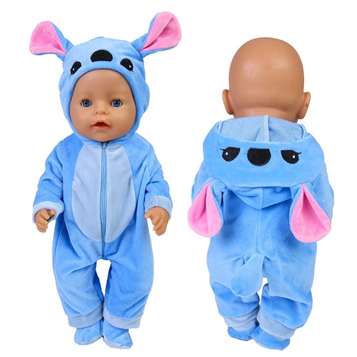 Vêtement pour poupée bébé 43 cm pyjama Stitch