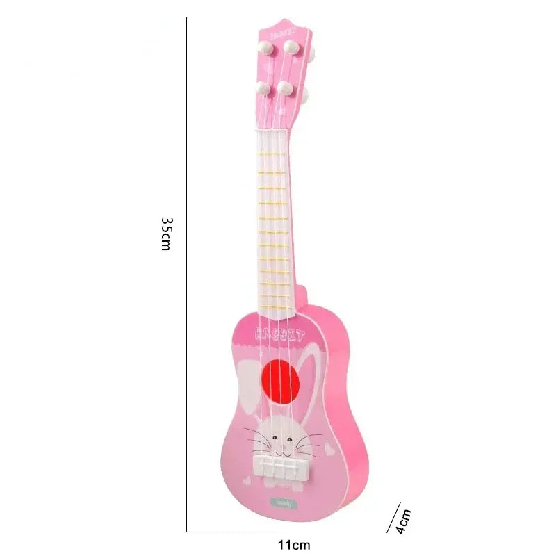 Mini guitare à 4 cordes motif dessin animé