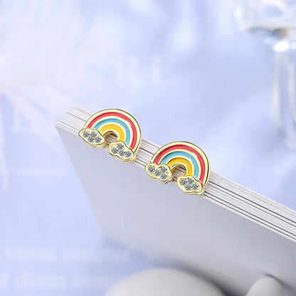 Boucles d’oreilles arc en ciel pour petite fille