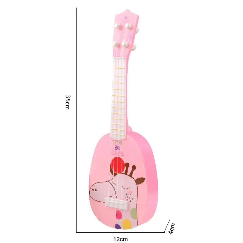 Mini guitare à 4 cordes motif dessin animé