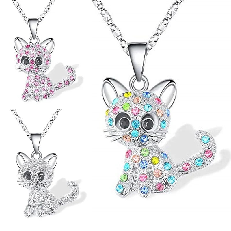 Collier avec pendentif chat pour enfant