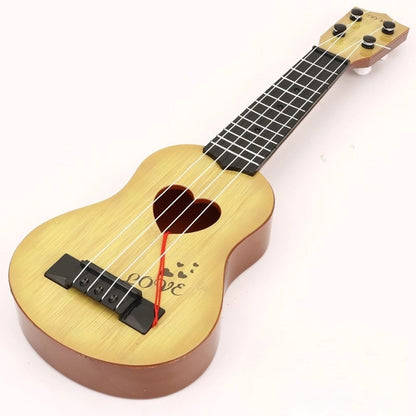 Mini guitare 4 cordes à motif cœur