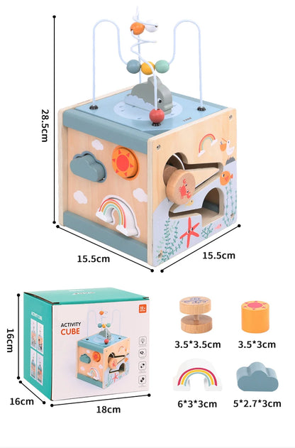 Cube d'activité Montessori en bois - Océan