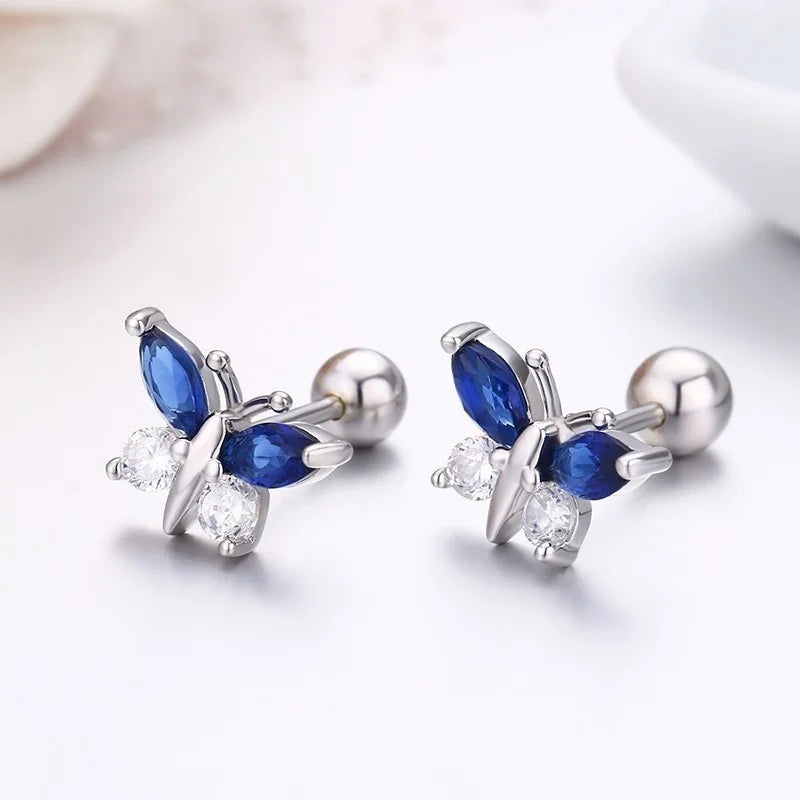 Boucles d’oreilles papillon en argent sterling 925