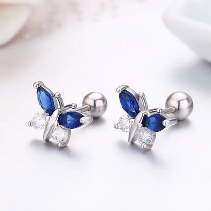 Boucles d’oreilles papillon en argent sterling 925