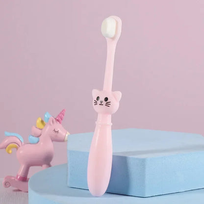 Brosse à dents chat colorée à poils souples pour bébé