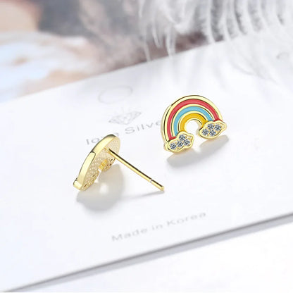 Boucles d’oreilles arc en ciel pour petite fille