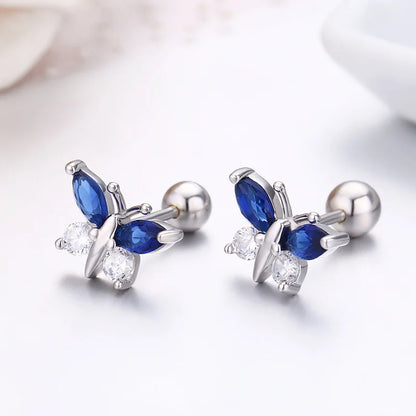 Boucles d’oreilles papillon en argent sterling 925