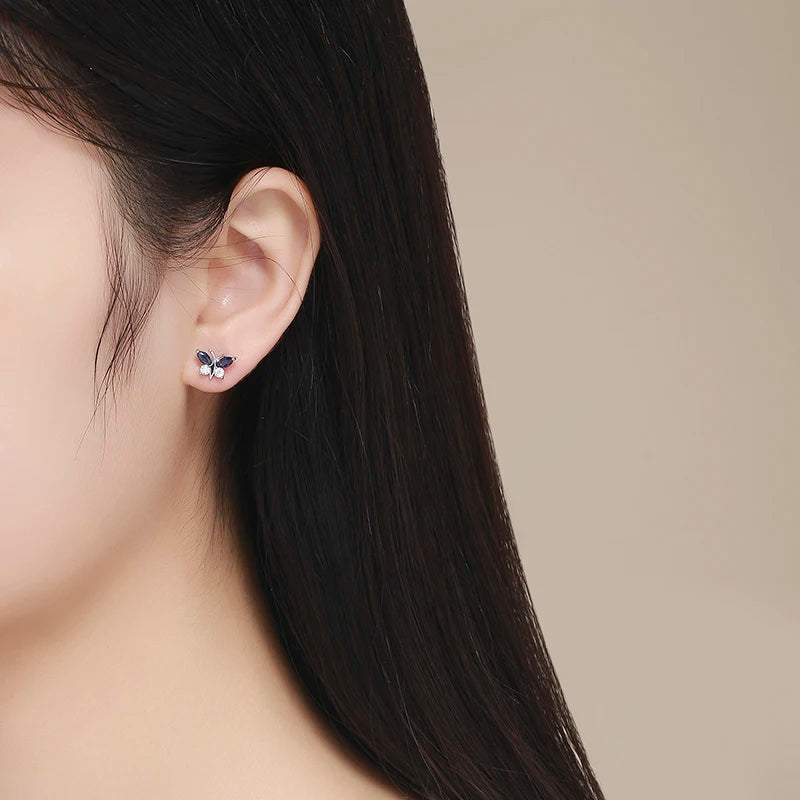 Boucles d’oreilles papillon en argent sterling 925
