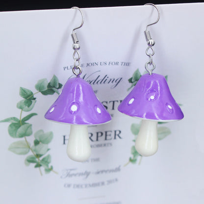 Boucle d’oreilles pendante en forme de champignon