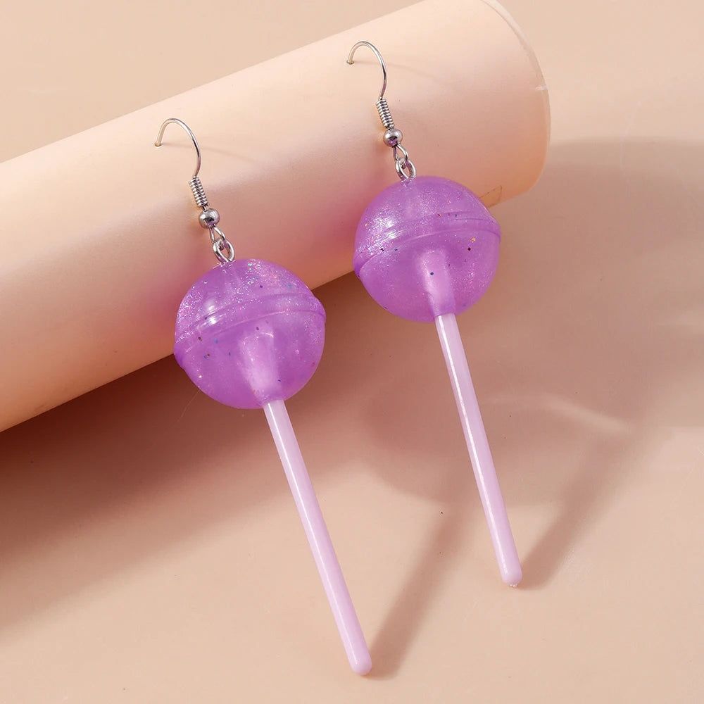 Boucles d’oreilles pendantes à motif sucette