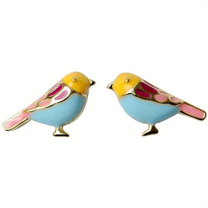 Boucles d’oreilles petit oiseau bleu pour fillette
