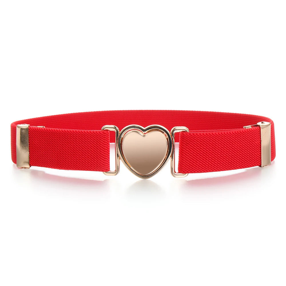 Ceinture élastique avec boucle en cœur enfant pour fille